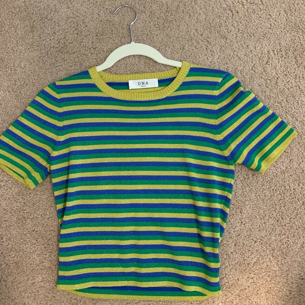 DNA sparkle stripe crop top